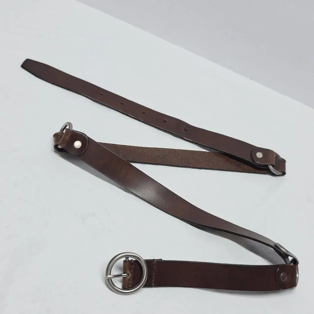 J.Crew Womens Brown Leather Harness Belt With Rings Medieval Style Renaactment M